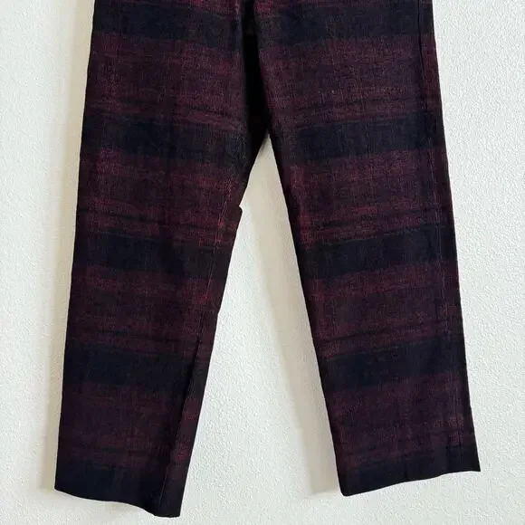 AG The Elvie Black and Red Plaid High Rise Crop Trouser Pants Women's 27 NWT - Picture 3 of 10